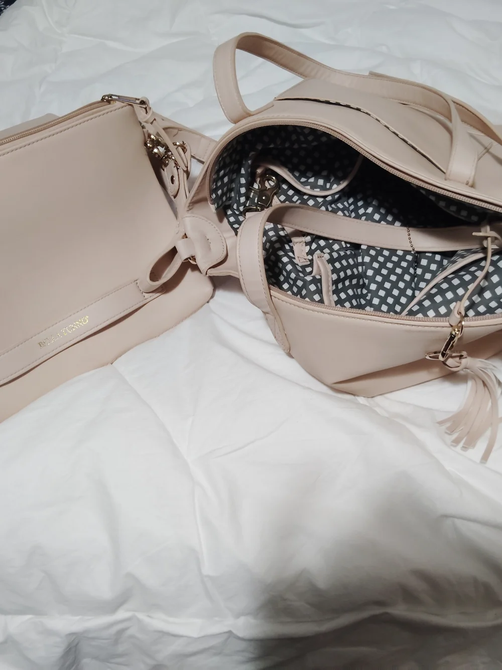 Bella Tunno Beige Diaper/Hand Bag